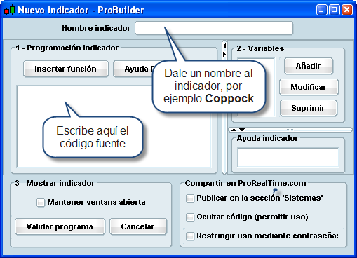 Bolsa programar indicador Bolsa programar indicador