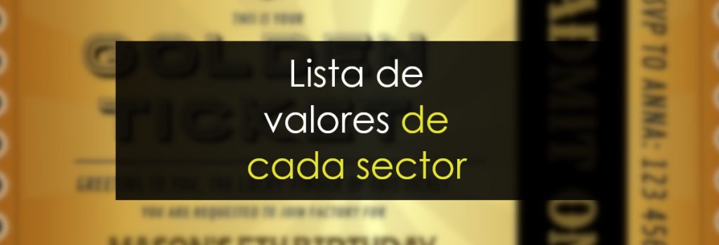 Lista de valores de cada sector