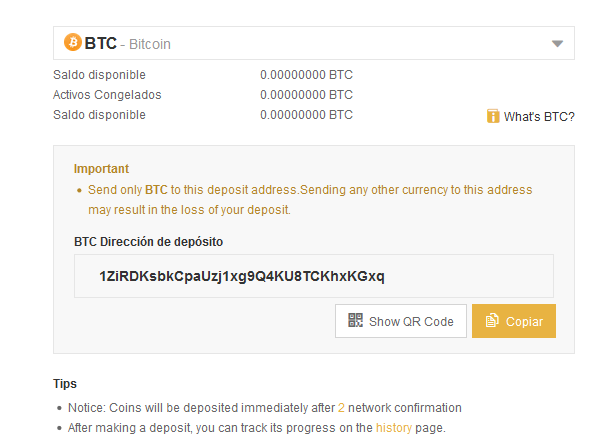 Direccion binance