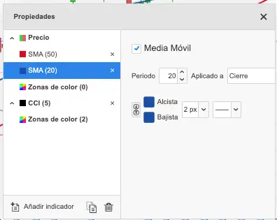 media movil configuracion