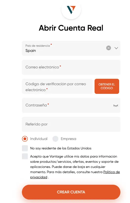 abrir cuenta vantage