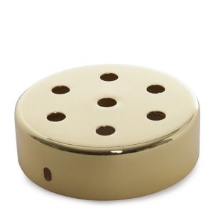 Rosetón Metálico Dorado Ø 100Mm - 7 Agujeros [AM-AR096]