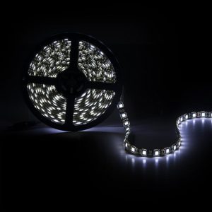 Tira de 300 LEDs 72W 4.200Lm CRI85 6000ºK SMD5050 12VDC IP65 Pcb Negro x5M 40.000H  [CA-5050-300-IP65-B-CW]