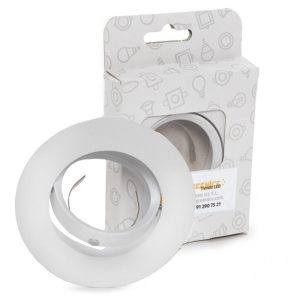 Aro Foco Downlight Basculante Circular Aluminio Blanco 93Mm Estuche Personalizado