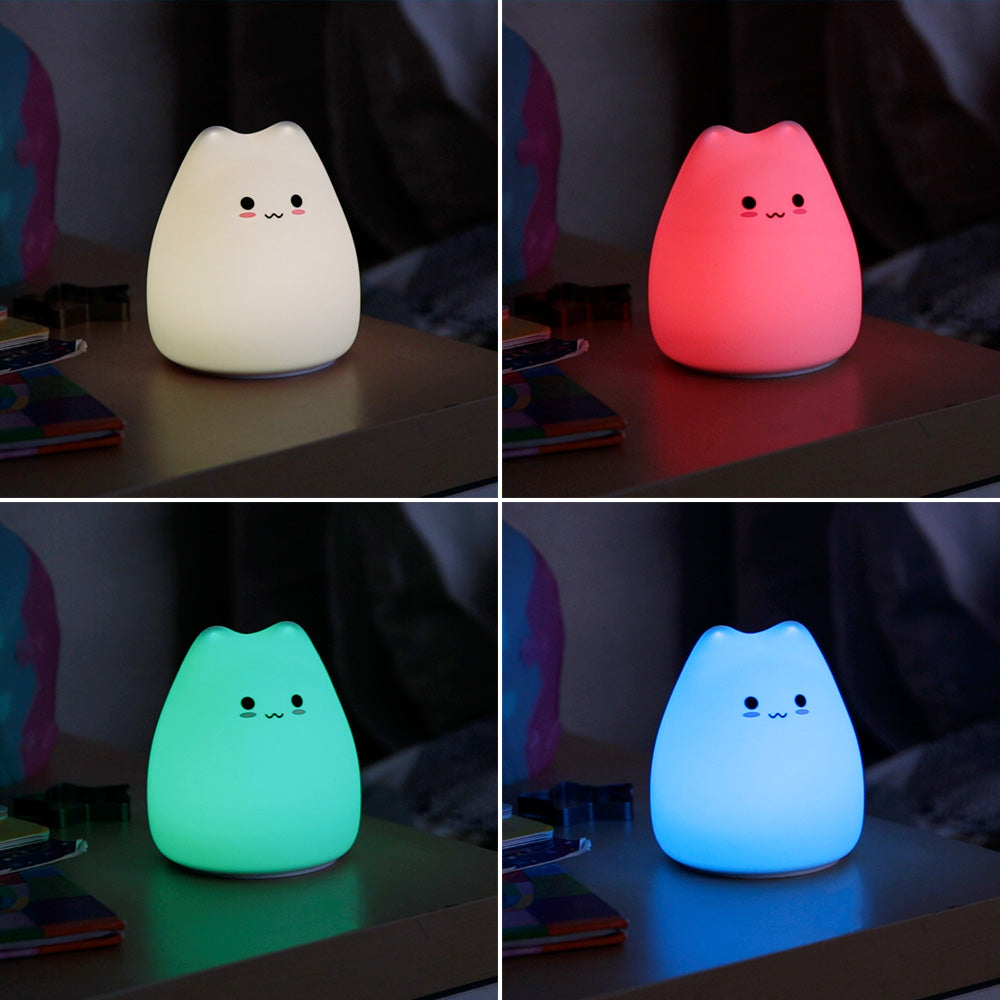 Lampara nocturna de mesa LED Infantil quitamiedos y recargable "Cat" - Imagen 3