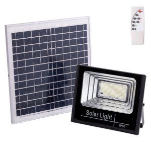 Proyector LED Solar 120W 6500K Panel: 6V/15W Batería: 3,2V/8000MaH Control Remoto  [HO-SOLARFL-120W-01]