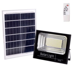 Proyector LED Solar 200W 6500K Panel: 6V/20W Batería: 3,2V/15000MaH Control Remoto  [HO-SOLARFL-200W-01]