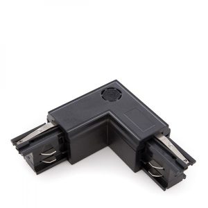 Conector L Carril Trifásico Negro