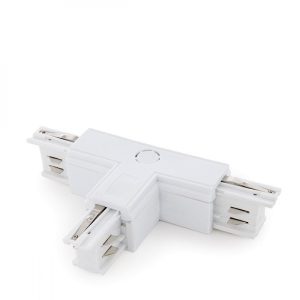 Conector T Carril Trifásico Blanco