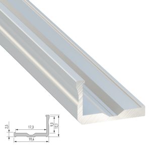 Perfíl Aluminio Tipo F 2,02M - Bruto