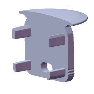 Tapón Final Perfíl Tipo ECO P05 - Plástico - Gris - Con Agujero