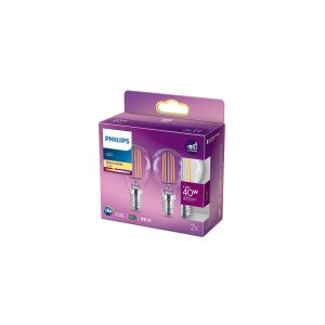 Pack 2 Bombilla LED Philips E14 P45 4.3W 470Lm 2700K [PH-929001890467
