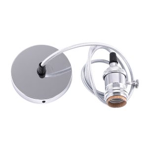 Pendel E27 Cable 1000Mm 0,75Mm Tela - Rosetón SC-MPL003  [SC-MPL003]