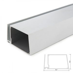 Perfíl Aluminio para Tira LED Estanterías Cristal Espesor 8Mm - Alojamiento Transformador x 2M