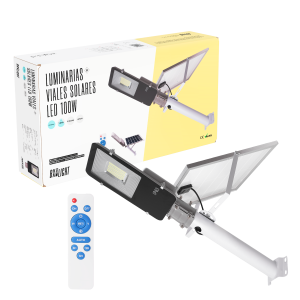 Luminarias Viales Solar  -  Alumbrado Publico -  Farolas Led -  Entornos Urbanos y Residenciales  100W IP65 6000 k  [BX3-FAR-SOL-]