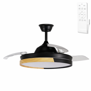 Ventilador DC Negro/Haya Función Verano-Invierno 72w 7200lm 3000-4000-6000k