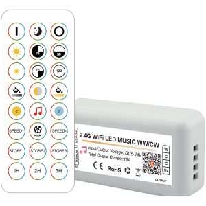 Controlador LED Tuya Wifi 2,4G RF CCT (Tonalidad Luz Regulable)  [HLP-YS-WIFI-RF24-02]
