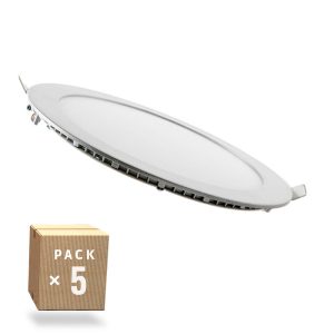 Pack 5 Placas LED 20W 2000Lm 6000ºK Circular 40.000H  [HO-1027P5-CW]