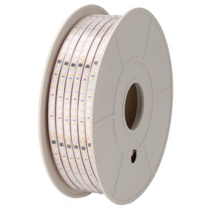 Tira de 60 LEDs/M 1500Lm/M 6000ºK SMD2835 Autorectificada Difusor Microprismático 220VAC IP65 x50M 40.000H