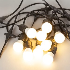 Cadena de 40 Portalámparas E27 20 Metros IP65 sin Bombillas [HO-CAD-20M-40xE27]