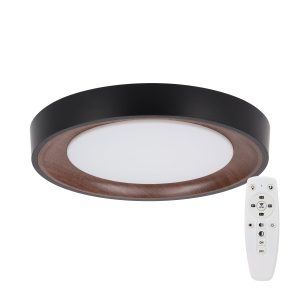 Plafón LED Decorativo 30W CCT 3000-6000ºK (Tonalidad Luz Regulable) Control Remoto Acabado Negro