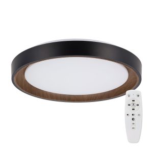 Plafón LED Decorativo 36W CCT 3000-6000ºK (Tonalidad Luz Regulable) Control Remoto Acabado Negro