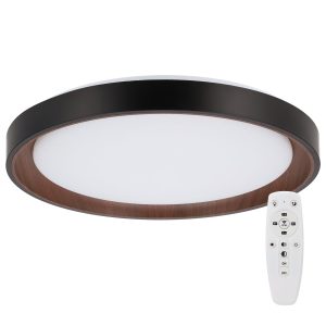 Plafón LED Decorativo 40W CCT 3000-6000ºK (Tonalidad Luz Regulable) Control Remoto Acabado Negro