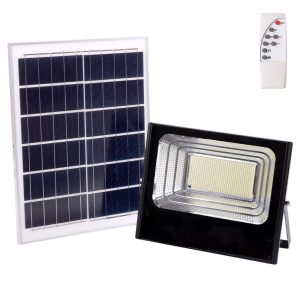 Proyector LED Solar 200W 6500K Panel: 6V/20W Batería: 3,2V/15000MaH Control Remoto  [HO-SOLARFL-200W-01]