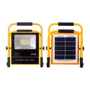 ProyectorLED Solar  30W 6500K Panel: 6V/9W Battery: 3.2V/8000Mah Remote Control  [Ho-Solarfl-30W-05]