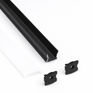 Perfil Para Tiras LED 2 metros -Negro-Difusor Opal