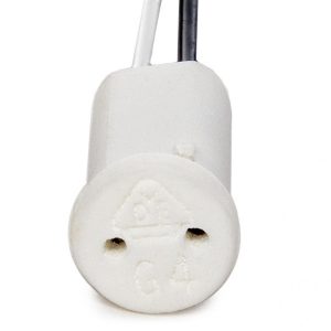 Portalámparas Cerámico G4/MR11 Cable 300Mm 180ºc