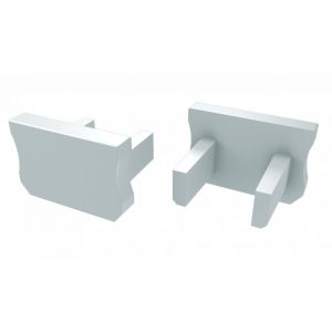 Tapón Final Perfíl Tipo X - Plástico Blanco-Con Agujero