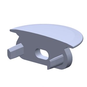 Tapón Final Perfíl Tipo ECO P02 - Plástico - Gris - Con Agujero