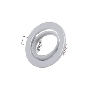 Aro Foco Downlight Circular Basculante  "Vepa" Acero 90mm - Blanco