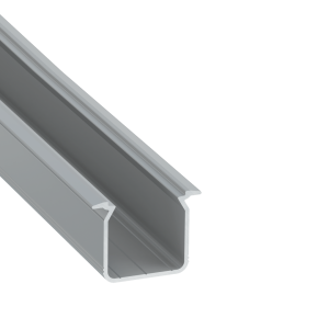 Perfíl Aluminio KIMERA-"SKAGEN" Anodizado Plata con Difusor Opal , Tapones y Clips Sujección 2,02M