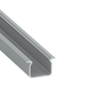 Perfíl Aluminio KIMERA-"UHRE" Anodizado Plata con Difusor Opal , Tapones y Clips Sujección 2,02M