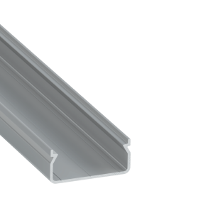 Perfíl Aluminio KIMERA-"EGEN" Anodizado Plata con Difusor Opal , Tapones y Clips Sujección 2,02M