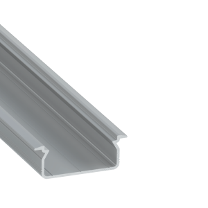 Perfíl Aluminio KIMERA-"TVED" Anodizado Plata con Difusor Opal , Tapones y Clips Sujección 2,02M