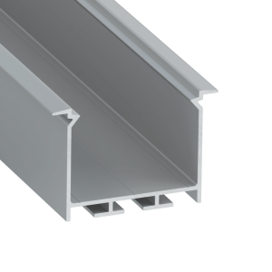 Perfíl Aluminio KIMERA-"HEDE" Anodizado Plata con Difusor Opal , Tapones y Clips Sujección 2,02M