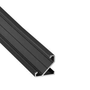 Perfíl Aluminio KIMERA-"BARDE" Anodizado Negro con Difusor Opal , Tapones y Clips Sujección 2,02M