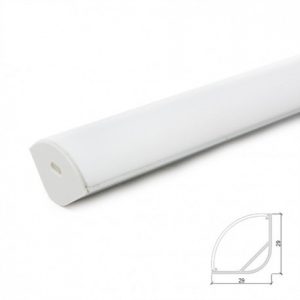 Perfíl Aluminio para Tira LED Difusor Opal  LLE-ALP016R-O x 2M