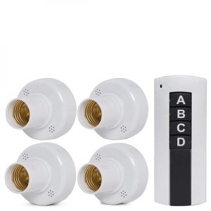 Juego 4 Portalámparas Inteligente E27 Mando a Distancia