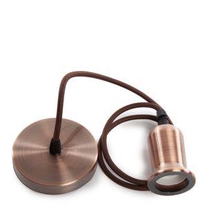 Pendel E27 Cable 1000Mm 0,75Mm Tela - Rosetón [SC-MPL018]