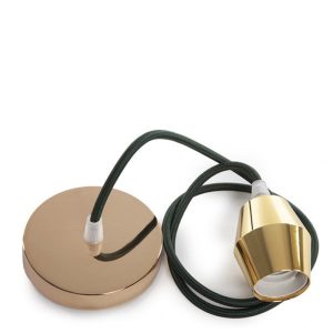 Pendel E27 Cable 1000 X 0,75Mm Tela - Rosetón  [SC-MPL019]