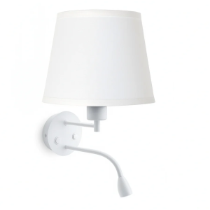 Aplique de pared "Lumina" E27 con foco LED de lectura 3W