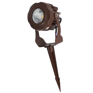 Foco Led con Pincho Jardín 10W IP65 2700ºK Acabado Marrón