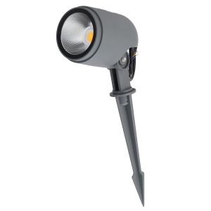Foco Led con Pincho Jardín 12W IP65 2700ºK Acabado Gris