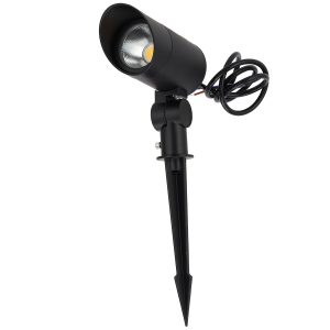 Foco Led con Pincho Jardín 18W 60º IP65 3000ºK Acabado Negro