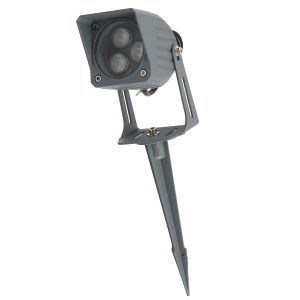 Foco Led con Pincho Jardín 3W IP65 2700ºK Acabado Gris