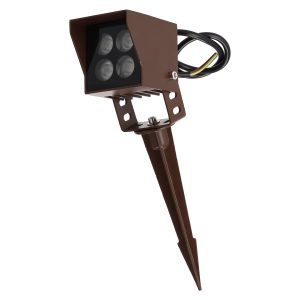 Foco Led con Pincho Jardín 4W IP65 2700ºK Acabado Marrón